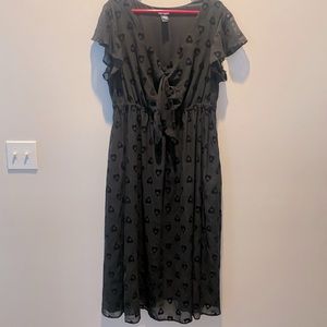 Hot Topic Ouija planchette black, maxi dress, 1X.